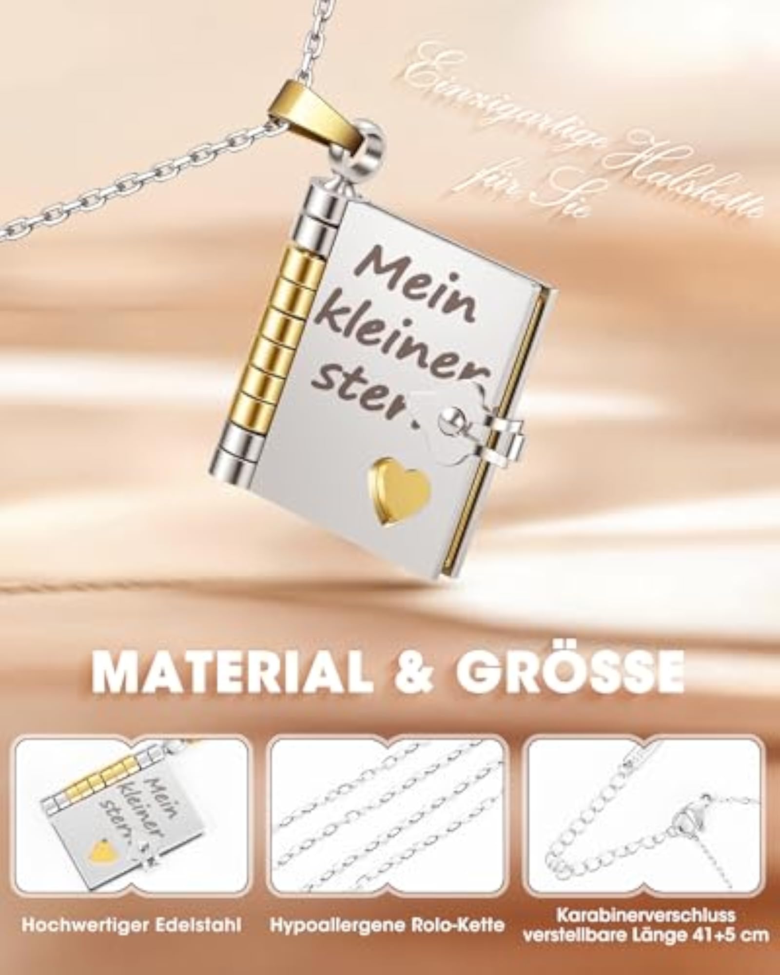 Daughter Heart Pendant Necklace, Gift for Her